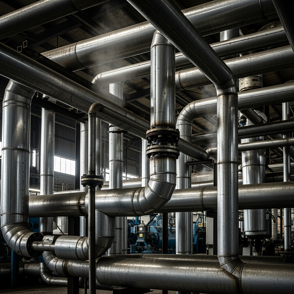 AI Design for make a photo in which steel pipes