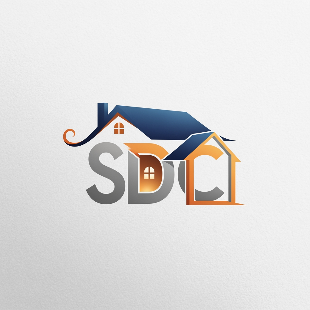 AI Design for SDC letters forming home like logo structure