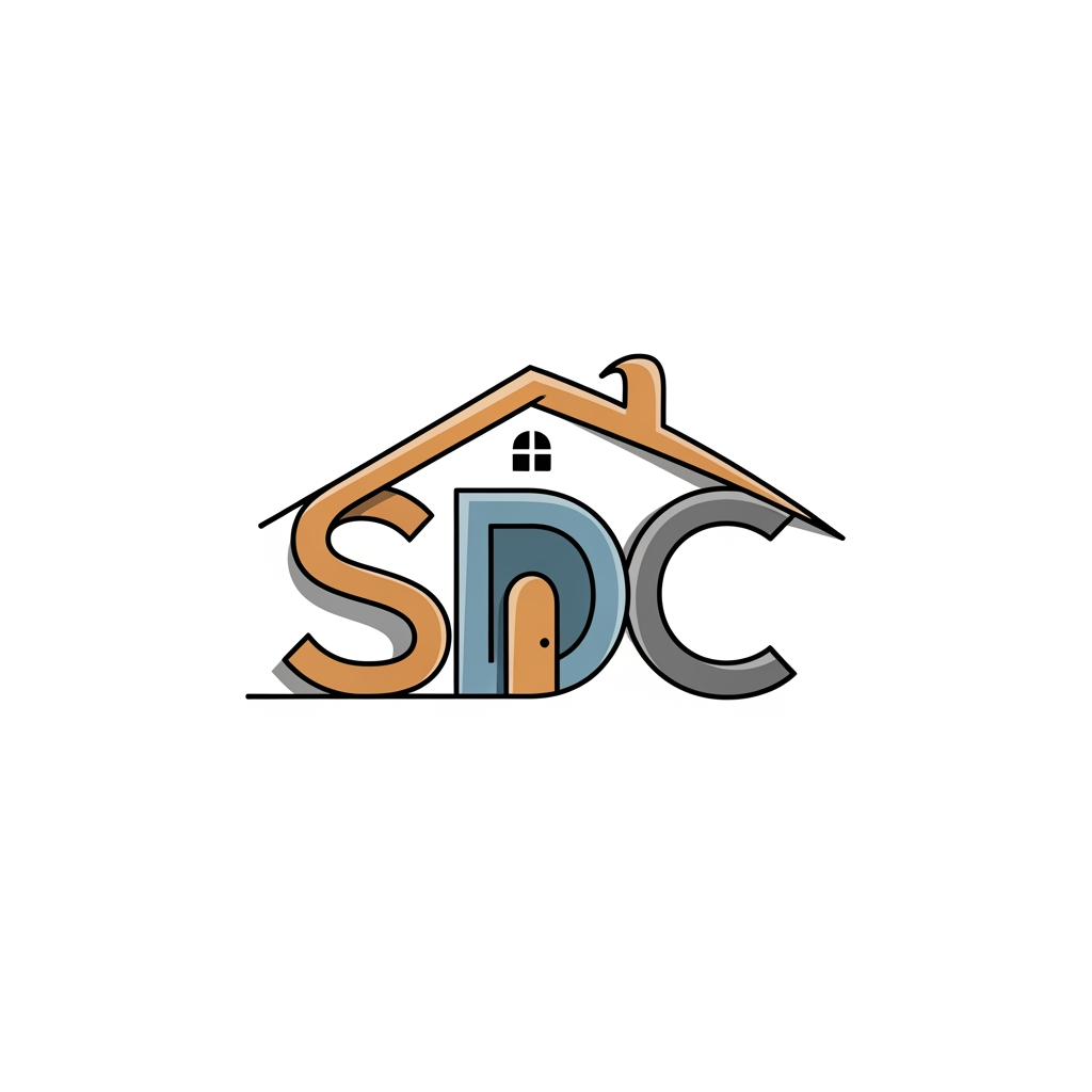 AI Design for SDC letters forming home like logo structure