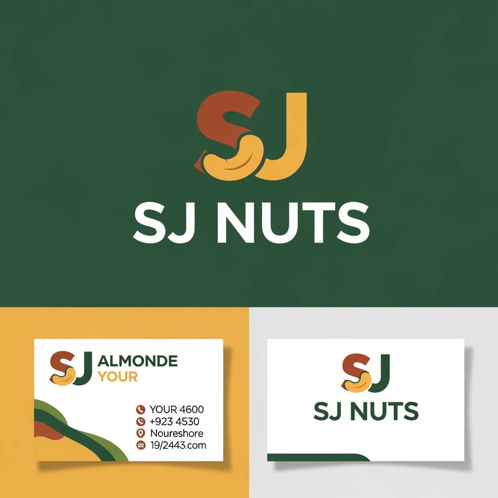 AI Design for SJ NUTS ACCODING U LOGO BUILD AND BUSSINESS CARD