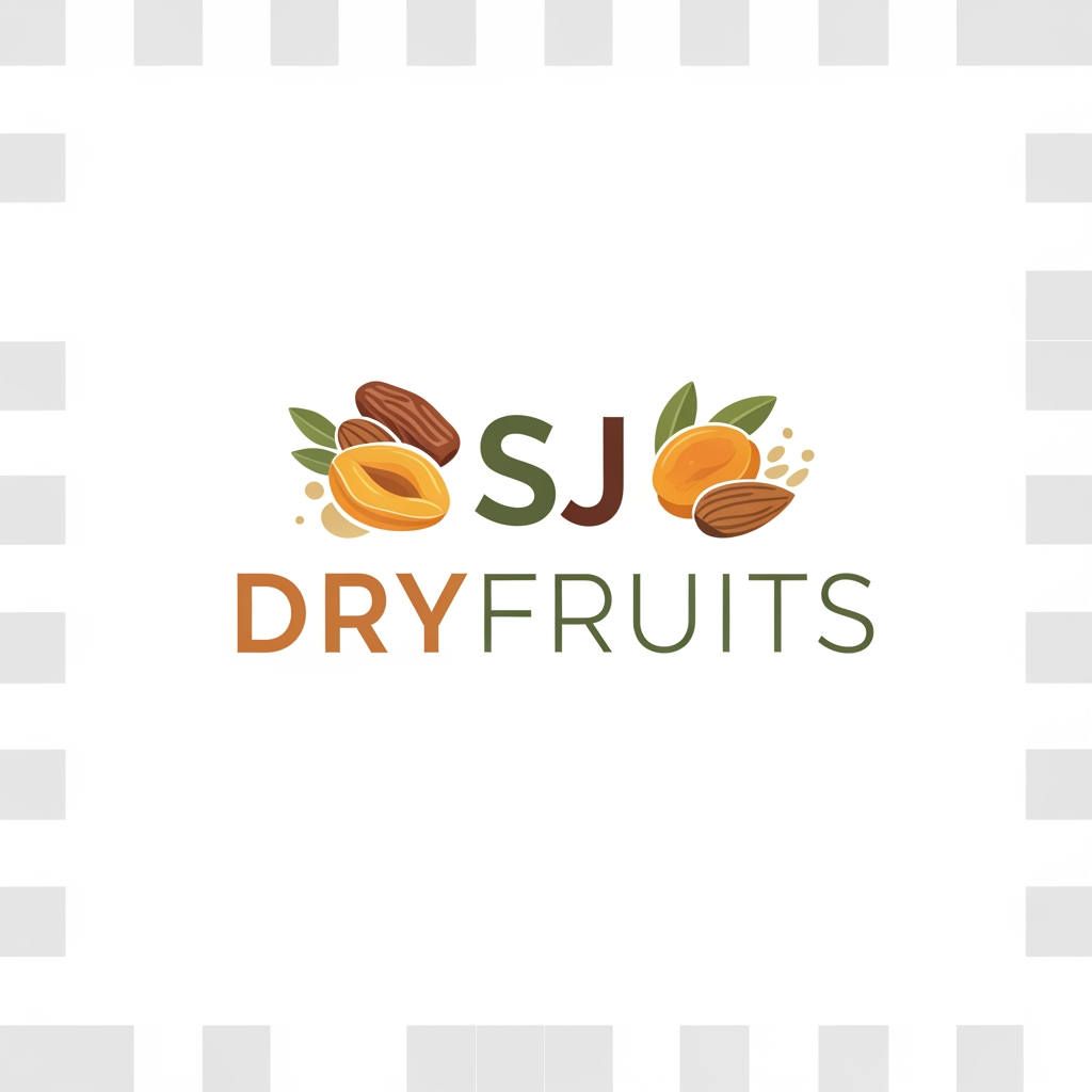 AI Design for SJ DRYFRUITS logo create plz