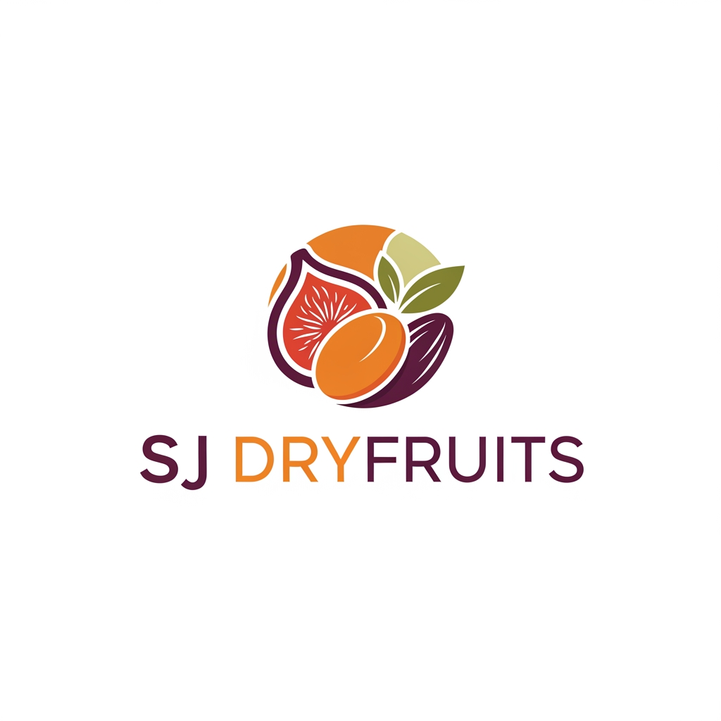 AI Design for SJ DRYFRUITS logo create plz