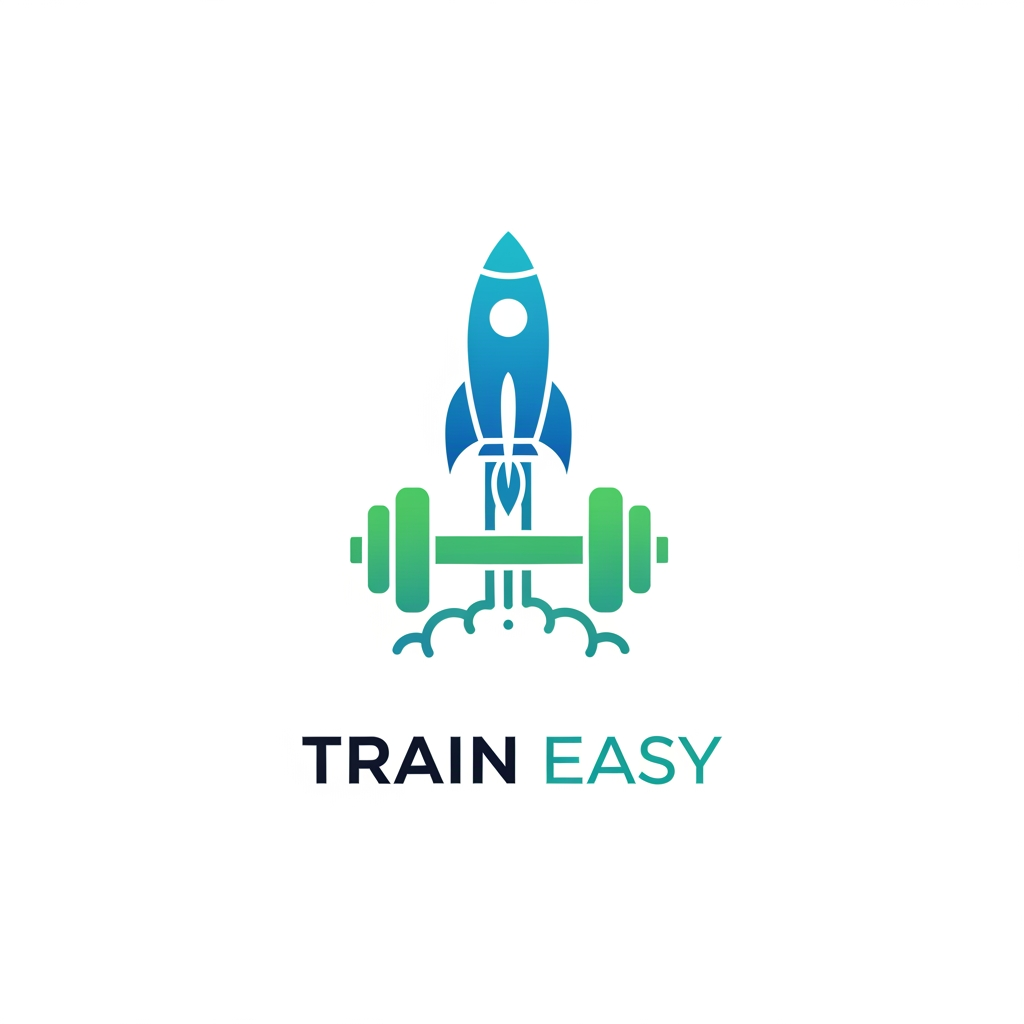 AI Design for create a logo for a sports chaching related app named Train Easy.