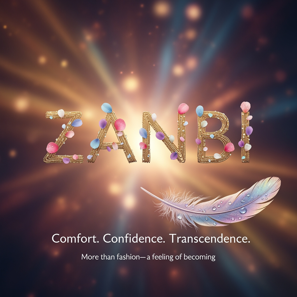 AI Design for ZANBI      Create a premium fashion and lifestyle brand name inspired by the concepts of Transcendence, Comfort, Confidence, Growth, Transformation, Self-Expression, and Emotional Connection. The brand sells clothing, bags, jewelry, accessories, and lifestyle products. The name should capture the feeling of rising above limitations, becoming a better version of yourself, feeling comfortable in your own skin, and carrying quiet confidence. It should feel luxurious yet approachable, elegant, timeless, memorable, easy to pronounce, and suitable for a global fashion brand. Generate short original names (4–8 letters) that evoke transcendence, comfort, confidence, empowerment, warmth, belonging, and personal evolution. Avoid existing famous brands. For each name, provide a meaning, brand story, and slogan. The overall emotion should be: "Comfort. Confidence. Transcendence." and "More than fashion—a feeling of becoming." ✨

mix this 5 word feeling an