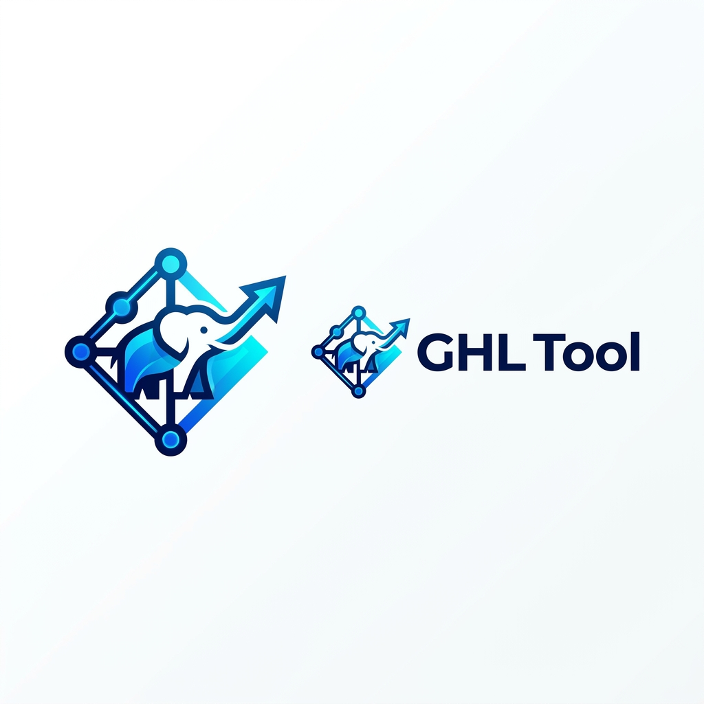 AI Design for Create a premium, modern SaaS logo for a brand named "GHL Tool".

Design a unique geometric symbol that cleverly incorporates a hidden elephant using negative space. The elephant should not be immediately obvious but become visible upon closer inspection, creating a memorable and intelligent brand identity.

The elephant symbolizes strength, intelligence, memory, reliability, power, business growth, and long-term success.

Blend the hidden elephant seamlessly with:

Workflow automation nodes
CRM connectivity
AI-powered systems
Sales funnels
Lead generation
Business growth arrows
Digital networks
Marketing technology

Create a minimalist icon where the elephant's trunk naturally transforms into an upward growth arrow, while the body is formed using interconnected automation nodes and workflow pathways.

Use sophisticated negative space techniques so the elephant is integrated into the design rather than appearing as a separate illustration.

Style:

Modern SaaS branding
Silicon Valley startup aesthetic
Premium technology company
Geometric precision
Clean vector artwork
Minimalist luxury
Futuristic yet professional
Highly scalable

Color Palette:

Electric Blue
Deep Navy
Cyan Gradient
Subtle Neon Highlights

Create a symbol that feels like a combination of:

HubSpot
Stripe
Airtable
ClickUp
Linear
Salesforce

The icon should work perfectly as:

Website logo
Favicon
Mobile app icon
Social media profile image
SaaS platform branding

Include:

Icon-only version
Horizontal logo with "GHL Tool"
White background presentation
Ultra-sharp vector quality
Behance-quality branding showcase

The final logo should communicate:

Strength + Intelligence + Automation + Growth + Technology + Business Scaling

Hidden Elephant + Growth Arrow + Workflow Nodes combined into one iconic mark.

Negative Prompt

cartoon elephant, mascot logo, clipart, animal illustration, realistic elephant, complex artwork, stock logo, low quality, blurry edges, excessive details, vintage style, grunge, watermark, generic icon, childish design, random shapes, poor typography

Advanced Creative Direction

Create a monogram where the letters G, H, and L subtly form the outline of an elephant. The elephant's trunk becomes an upward growth arrow, while the ears are created using workflow nodes and digital connections. Use negative space mastery to make the logo feel clever, premium, and instantly memorable.