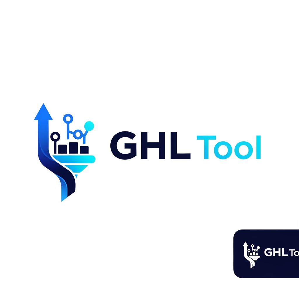 AI Design for Create a premium, modern SaaS logo for a brand named "GHL Tool".

Design a unique and memorable logo that combines the concepts of GoHighLevel automation, CRM systems, lead generation, AI-powered workflows, sales funnels, customer journeys, marketing technology, and business growth.

The logo should feature a clean geometric icon positioned to the left of the brand name, similar to top SaaS companies and marketplace brands. Create an innovative symbol using a combination of:

Upward growth arrow
Workflow automation nodes
Conversion funnel
Digital connectivity
CRM pipeline
AI intelligence
Business scaling

Use clever negative space to create a distinctive and recognizable icon. The symbol should feel premium, futuristic, and professional while remaining simple and scalable.

Visual Style
Modern SaaS branding
Silicon Valley startup aesthetic
Clean vector design
Minimalist luxury
Enterprise software quality
Professional marketplace branding
Geometric precision
Smooth curves
Balanced proportions
Typography

Use a bold modern sans-serif font.

Text:
GHL Tool

The word "GHL" should appear stronger and more prominent, while "Tool" should complement it with a modern professional style.

Color Palette
Electric Blue
Deep Navy
Bright Cyan
Subtle gradient transitions
White background
Logo Layout
Icon on the left
Company name on the right
Horizontal logo format
App icon version included
Favicon-ready design
Inspiration

Inspired by:

Level Up Marketplace
HubSpot
Stripe
ClickUp
Airtable
Linear
Salesforce
Monday.com
Quality Requirements
Ultra-sharp vector appearance
Behance-quality branding
Dribbble-featured logo style
Billion-dollar startup branding
Clean white background
Professional presentation mockup
Negative Prompt

Avoid:

Clipart
Generic stock logos
Cartoon style
Mascots
Complex illustrations
Low quality
Pixelation
Watermarks
Overused arrows
Random shapes
Poor typography
Outdated design trends
Creative Direction

Create a single iconic symbol that subtly combines:

A growth arrow
Workflow nodes
A funnel shape
Connected network paths

using elegant negative space so the logo instantly communicates automation, growth, and business systems while remaining simple and memorable.