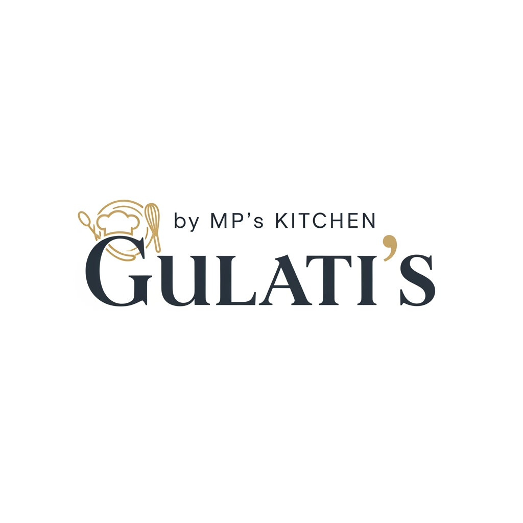 AI Design for My brand name is Gulati's by Mp's Kitchen the logo should be aesthetic, classy yet simple and i want only 2 colors to be used