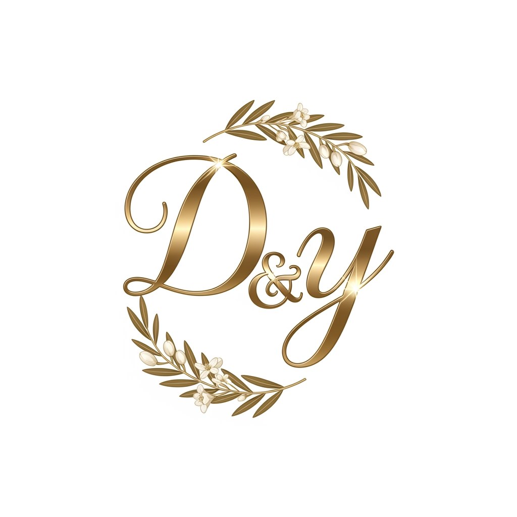 AI Design for generate a logo with d and y letter for wedding invitation