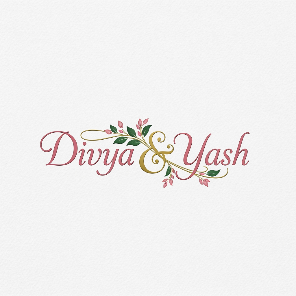 AI Design for generate a logo for divya and yash names together for wedding invitation