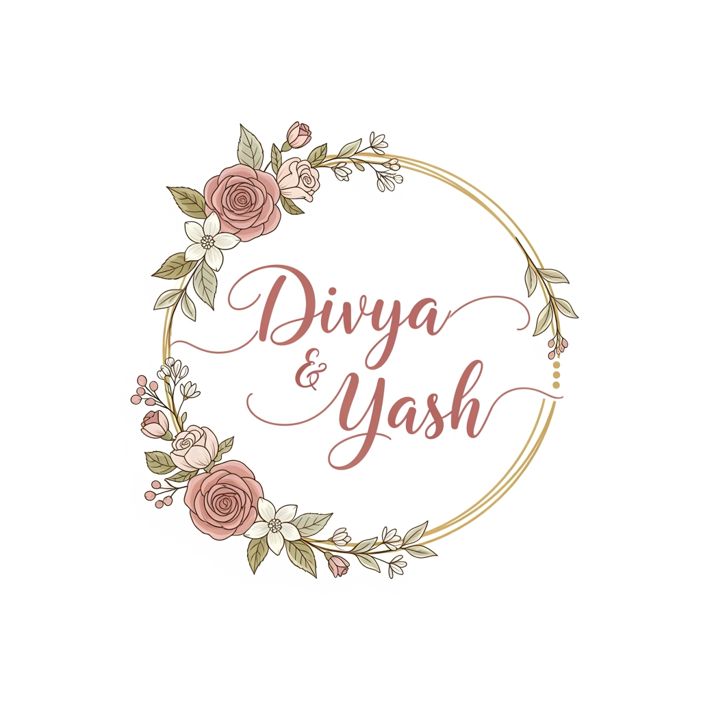 AI Design for generate a logo for divya and yash names together for wedding invitation