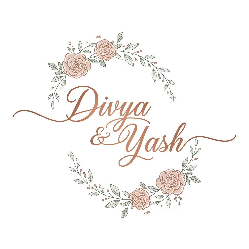 AI Design for generate a logo for divya and yash names together for wedding invitation