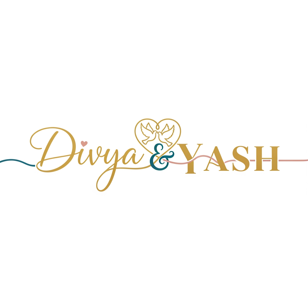 AI Design for generate a logo for divya and yash names together for wedding invitation