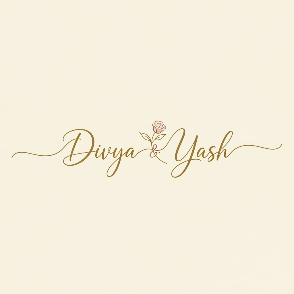 AI Design for generate a logo for divya and yash names together for wedding invitation