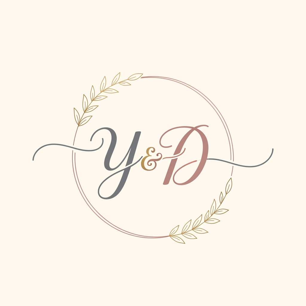 AI Design for generate a logo with y & d etter for wedding invitation