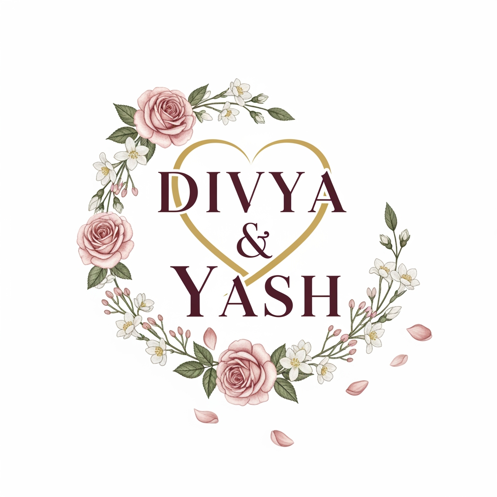AI Design for generate a logo for divya and yash names together for wedding invitation