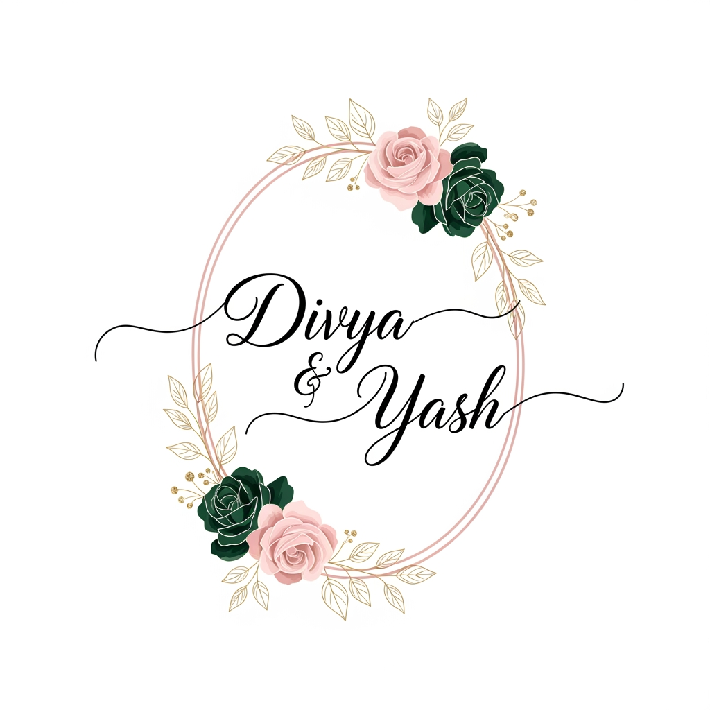 AI Design for generate a logo for divya and yash names together for wedding invitation