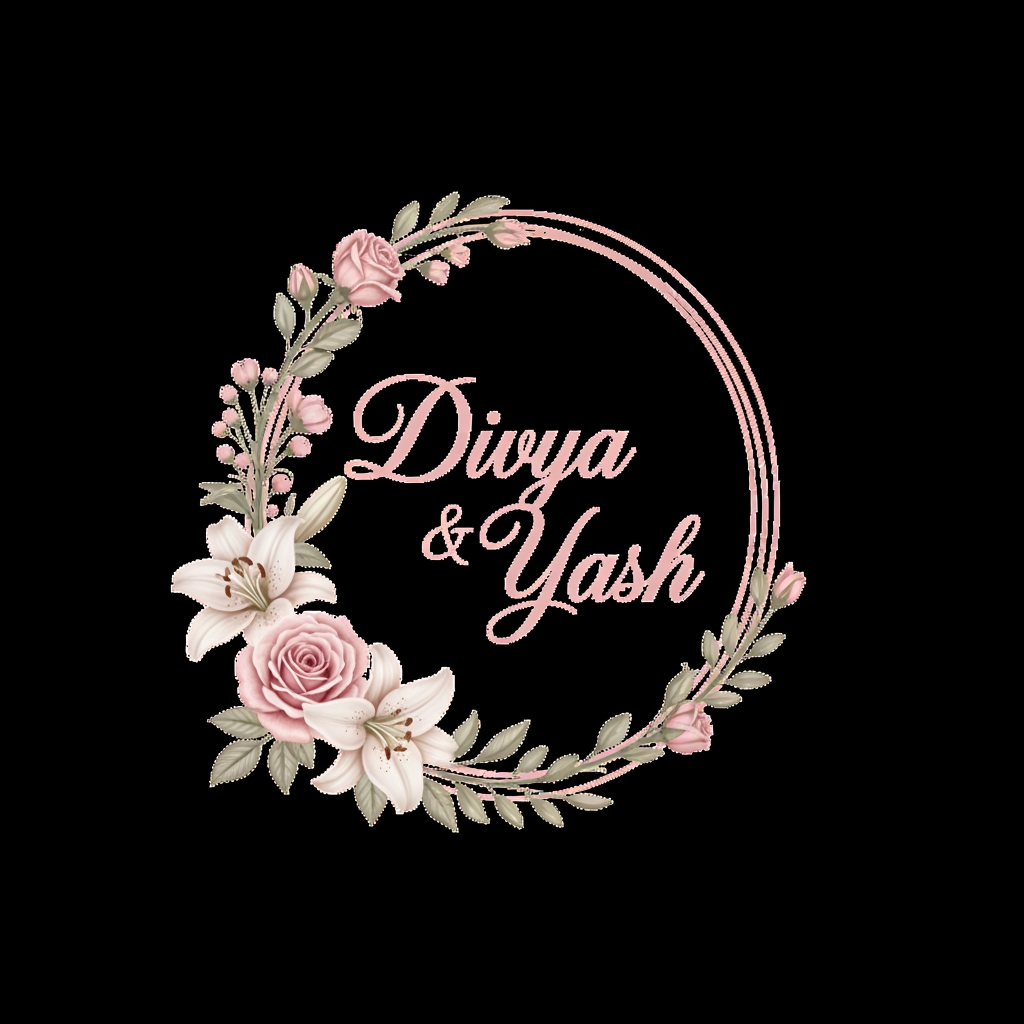 AI Design for generate a logo for divya and yash names together for wedding invitation