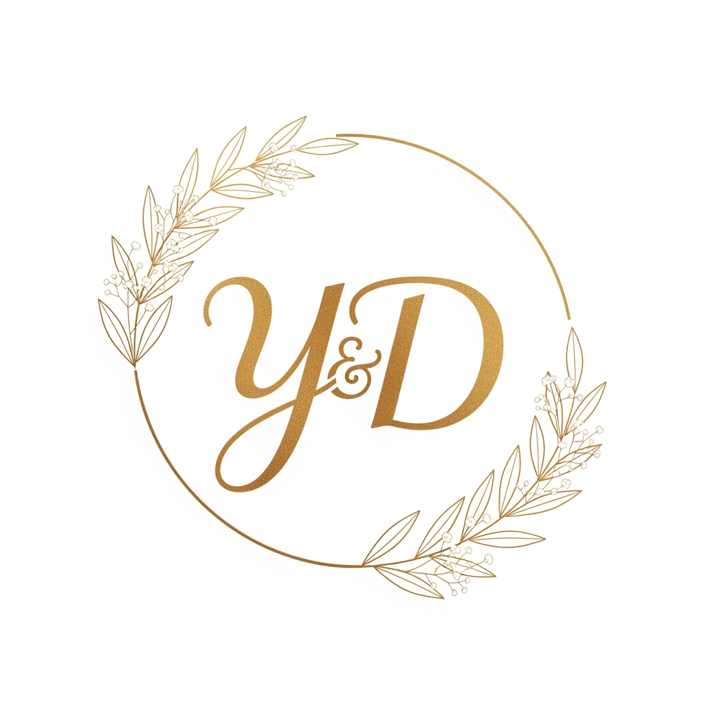 AI Design for generate a logo with y d letter for wedding invitation