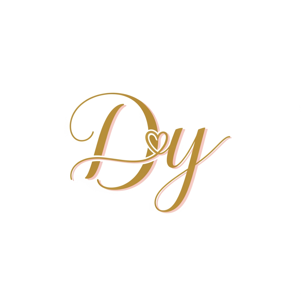 AI Design for generate a logo with d and y letter for wedding invitation