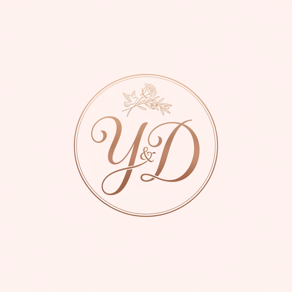 AI Design for generate a logo with y d etter for wedding invitation
