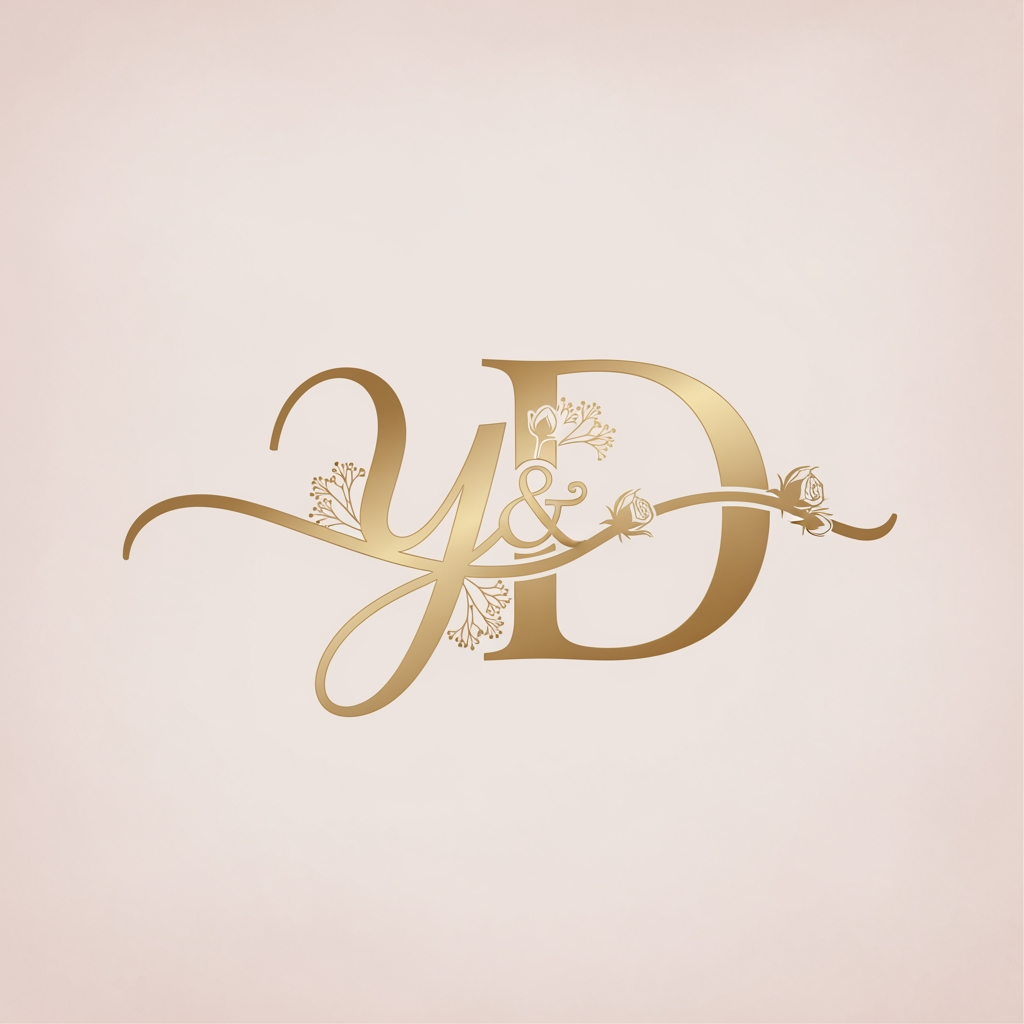 AI Design for generate a logo with y d letter for wedding invitation