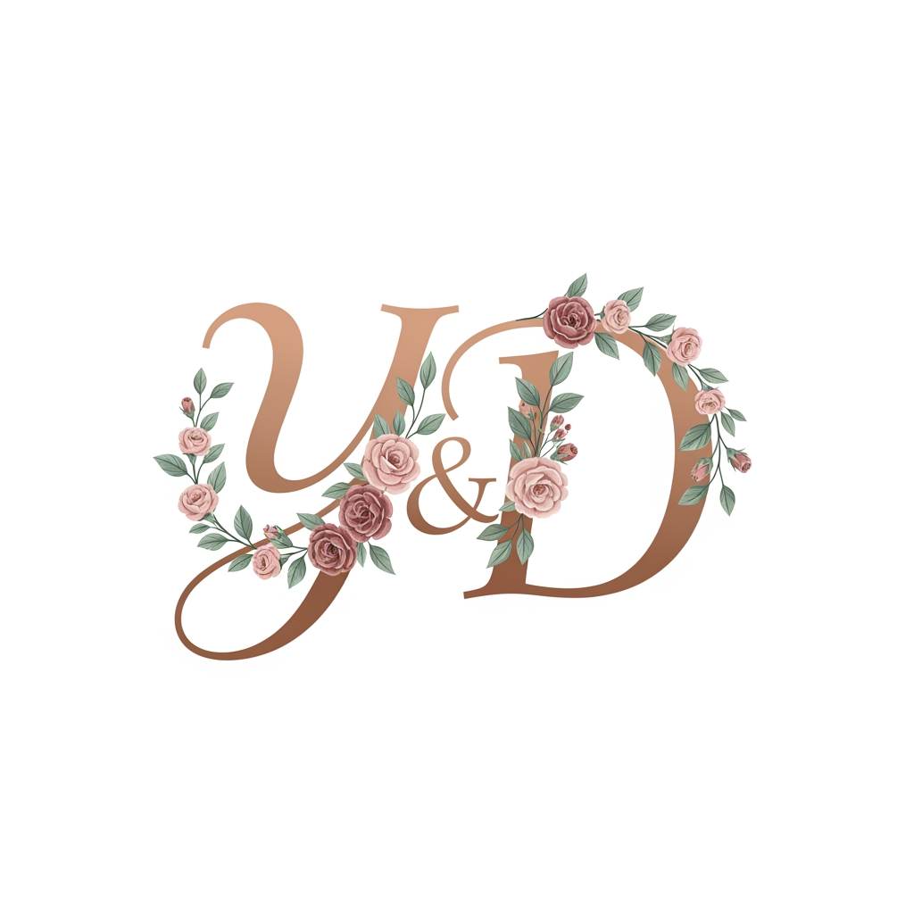 AI Design for generate a logo with y d etter for wedding invitation