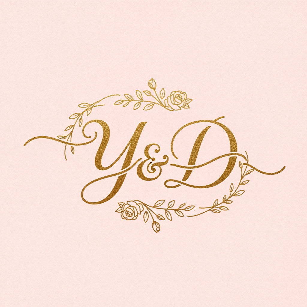 AI Design for generate a logo with y & d etter for wedding invitation