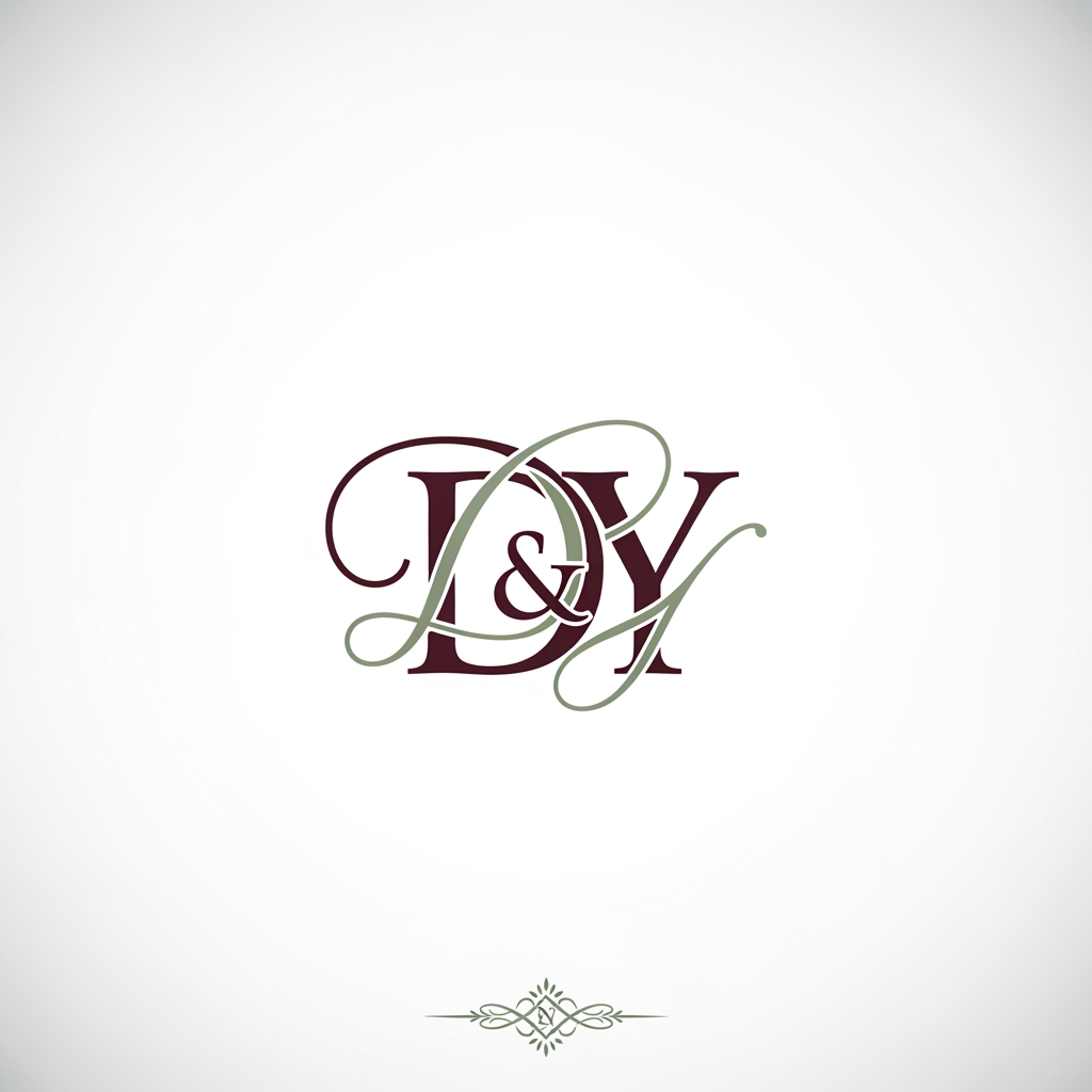 AI Design for generate a logo with d and y letter for wedding invitation
