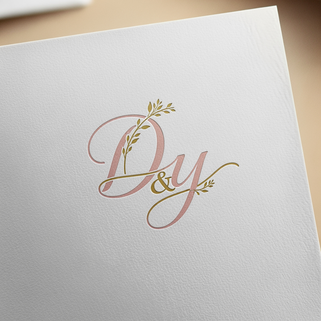 AI Design for generate a logo for divya and yash names together for wedding invitation only using the intial D and Y