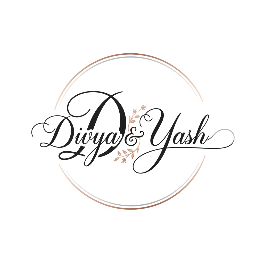 AI Design for generate a logo for divya and yash names together for wedding invitation