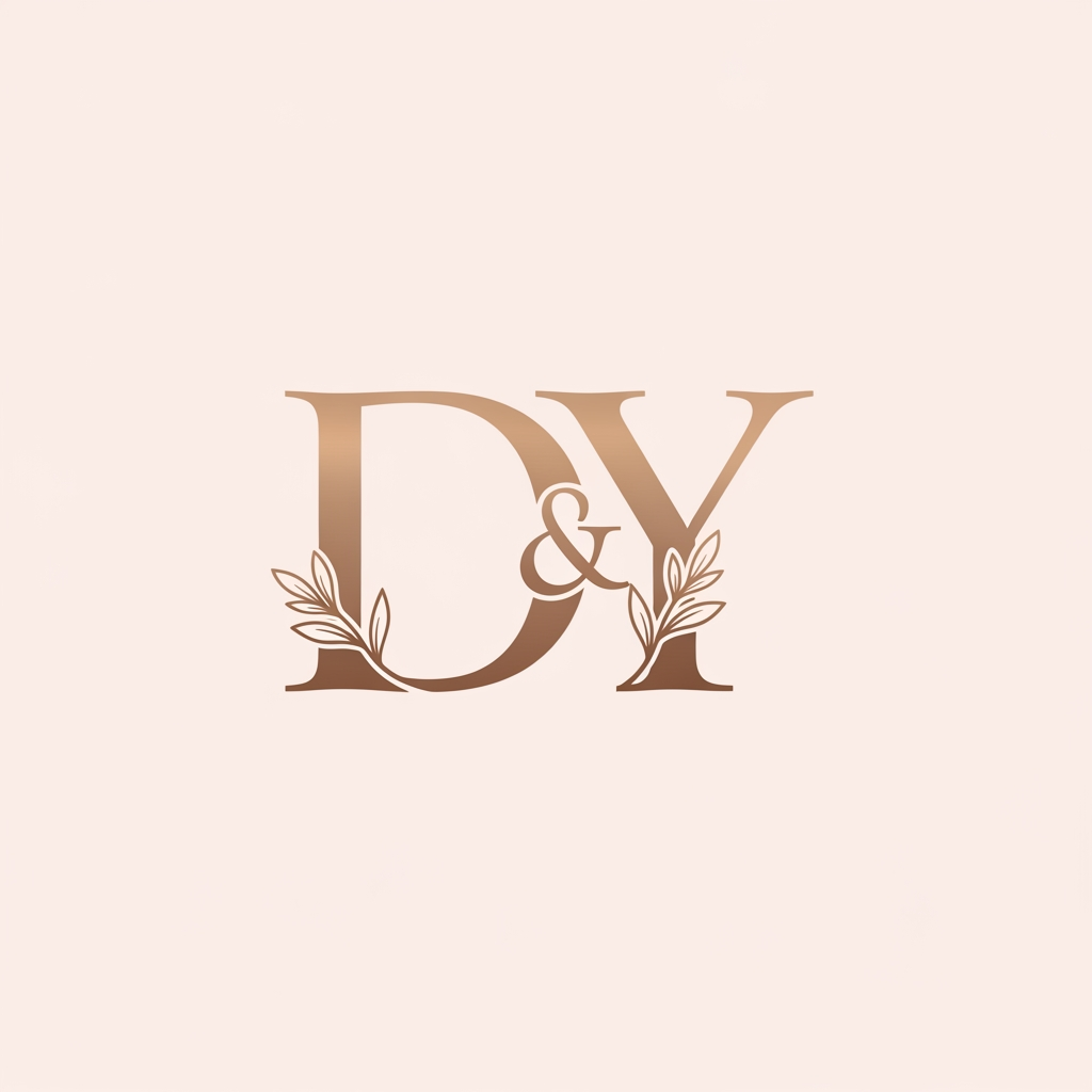 AI Design for generate a logo with d and y letter for wedding invitation