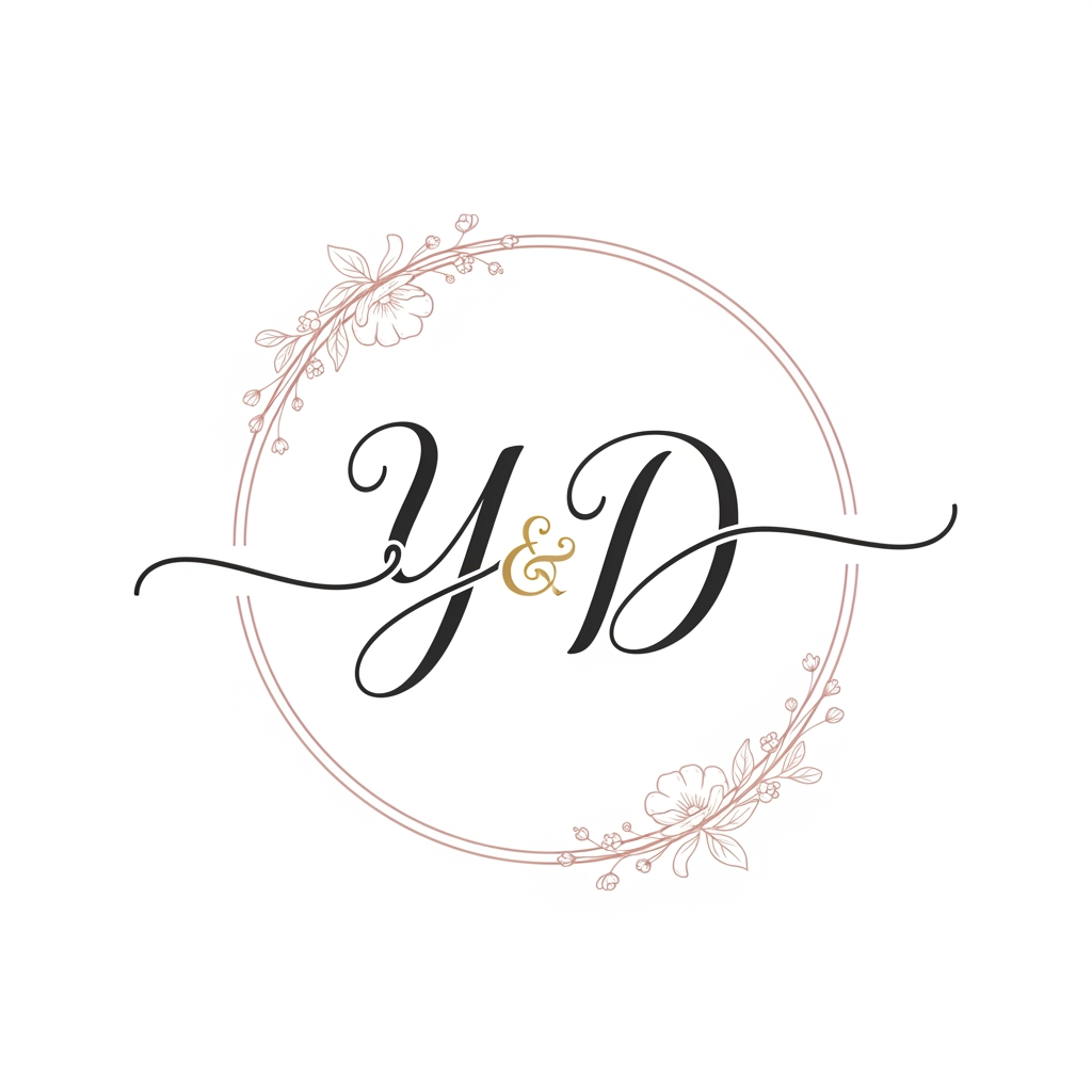 AI Design for generate a logo with y d etter for wedding invitation