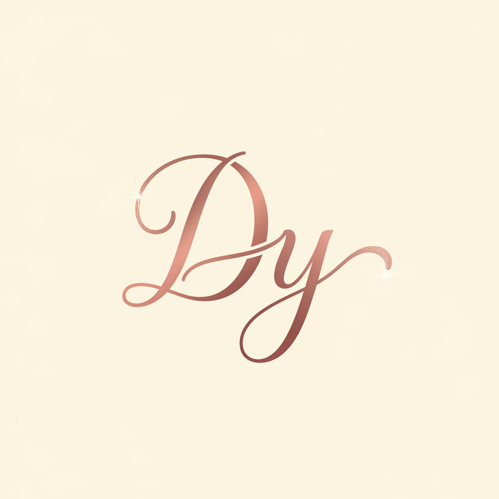 AI Design for generate a logo with d and y letter for wedding invitation