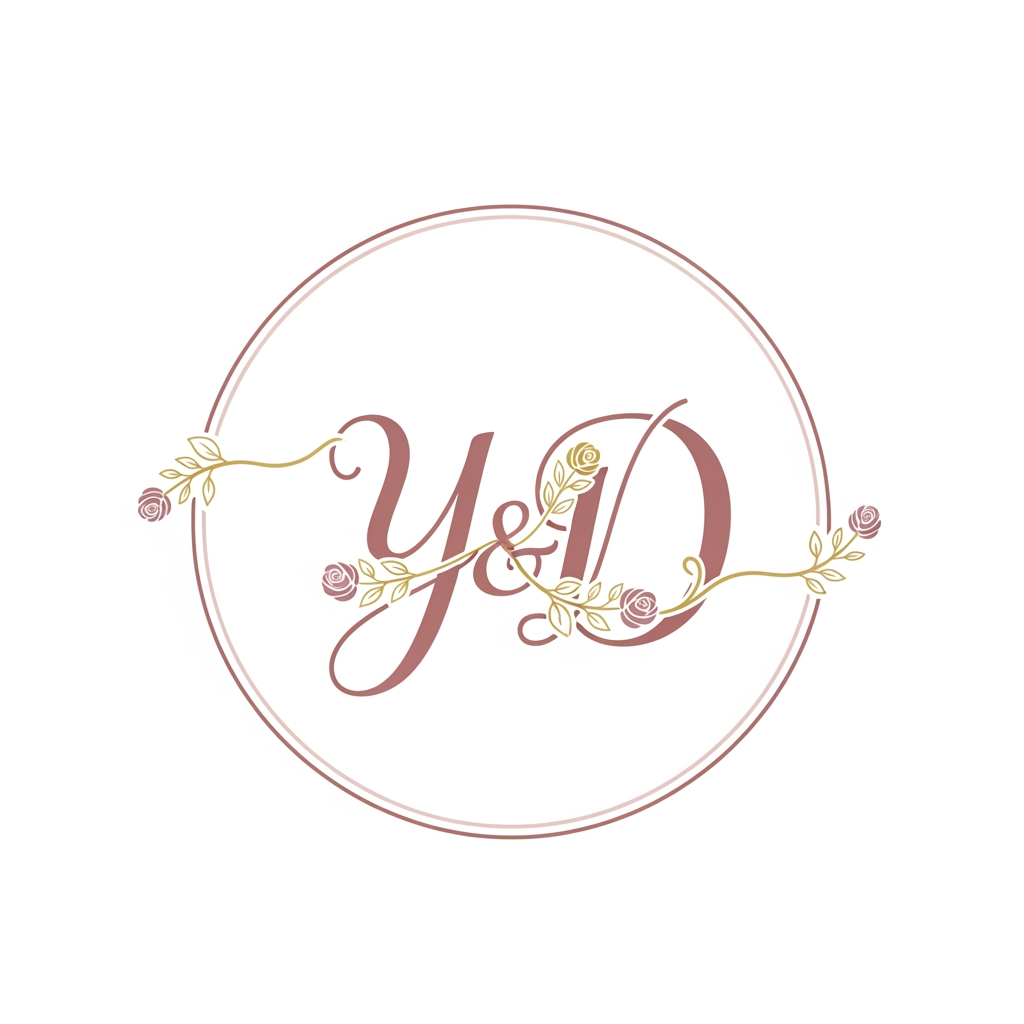 AI Design for generate a logo with y d letter for wedding invitation
