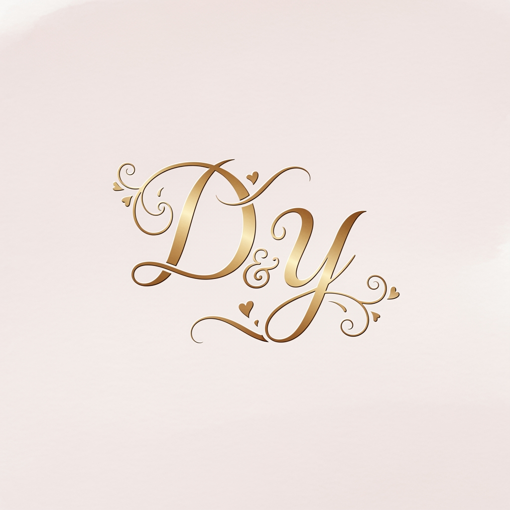 AI Design for generate a logo for divya and yash names together for wedding invitation only using the intial D and Y