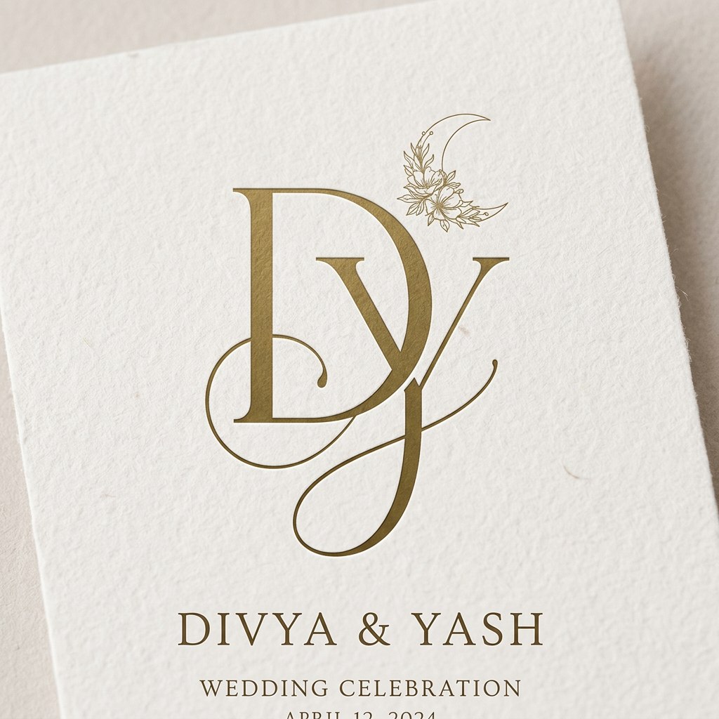 AI Design for something like this generate a logo for divya and yash names together for wedding invitation only using the intial D and Y