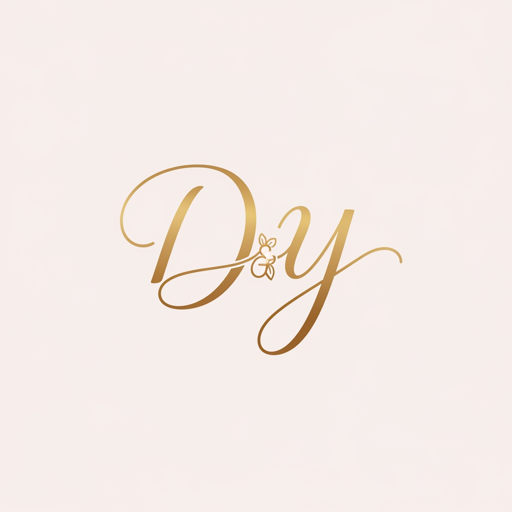 AI Design for generate a logo with d and y letter for wedding invitation