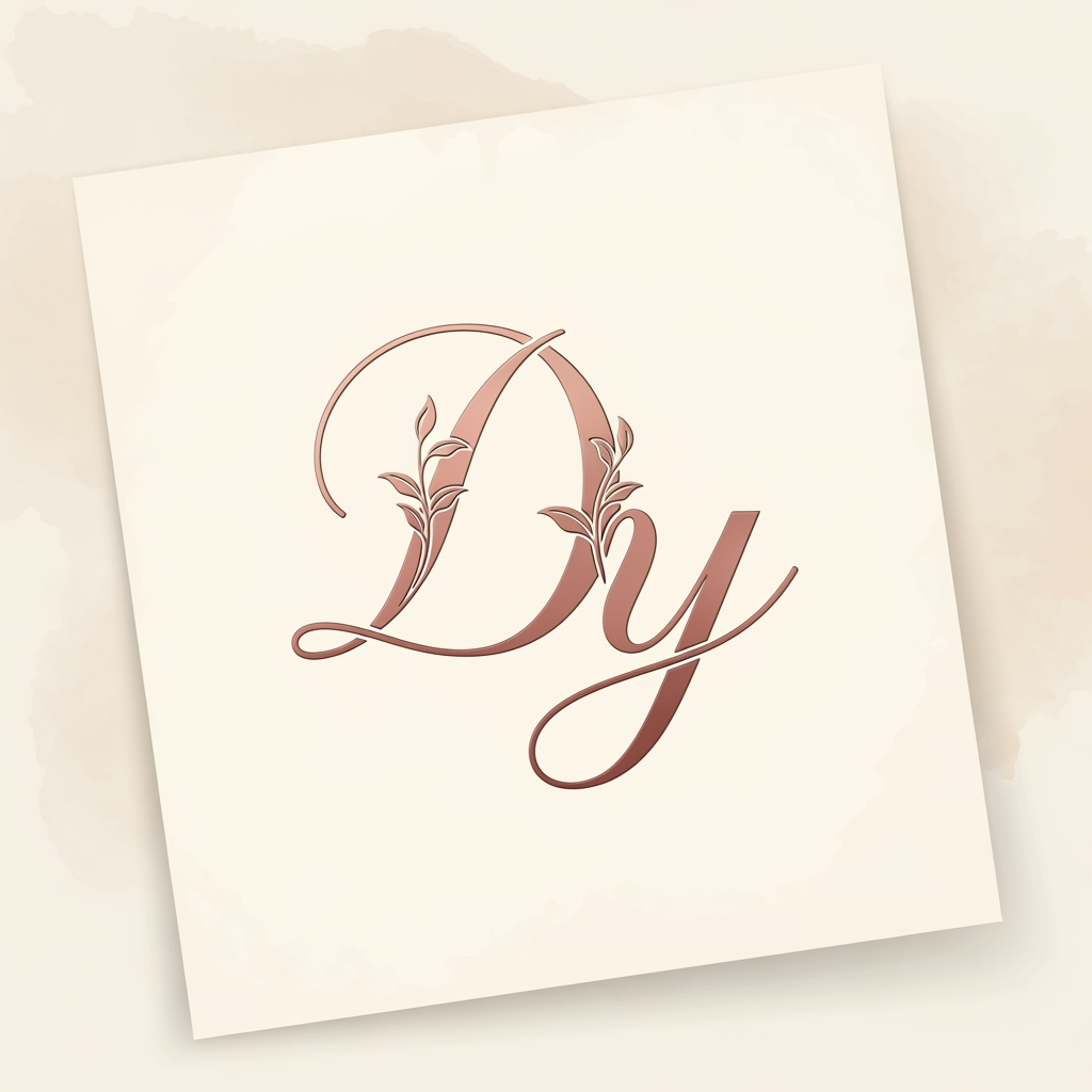 AI Design for generate a logo with d and y letter for wedding invitation