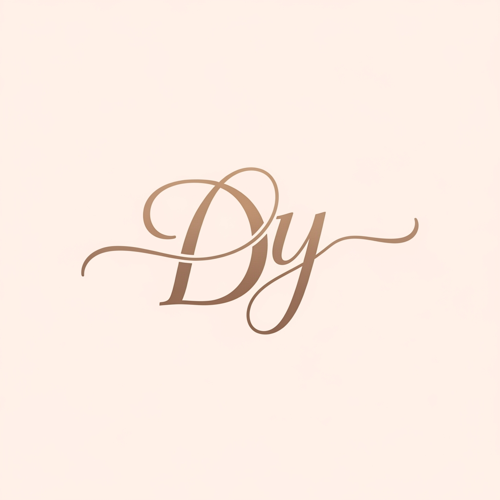 AI Design for generate a logo with d and y letter for wedding invitation