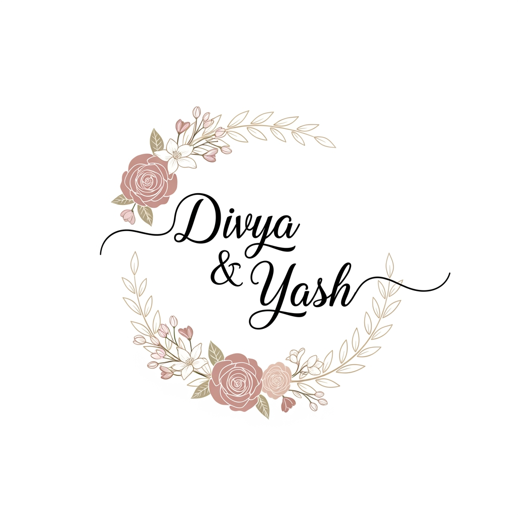 AI Design for generate a logo for divya and yash names together for wedding invitation
