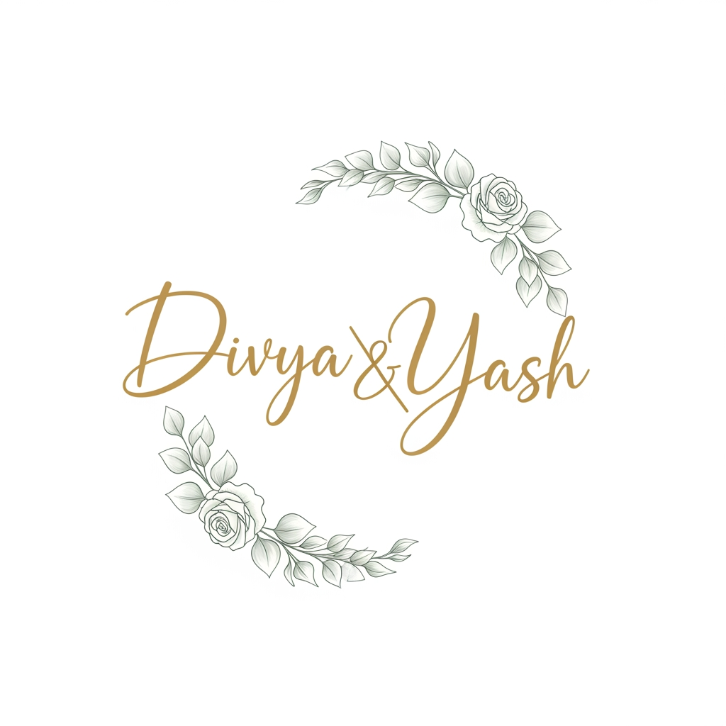 AI Design for generate a logo for divya and yash names together for wedding invitation