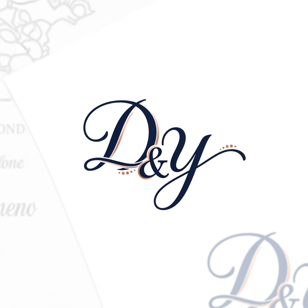 AI Design for generate a logo for divya and yash names together for wedding invitation only using the intial D and Y