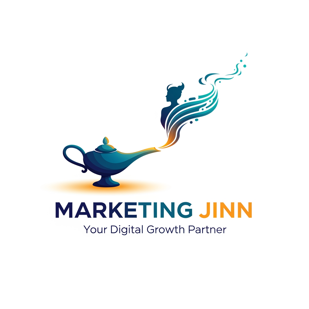 AI Design for Create a logo for a digital marketing agency and name is "Marketing Jinn" and slogan "Your Digital Growth Partner."