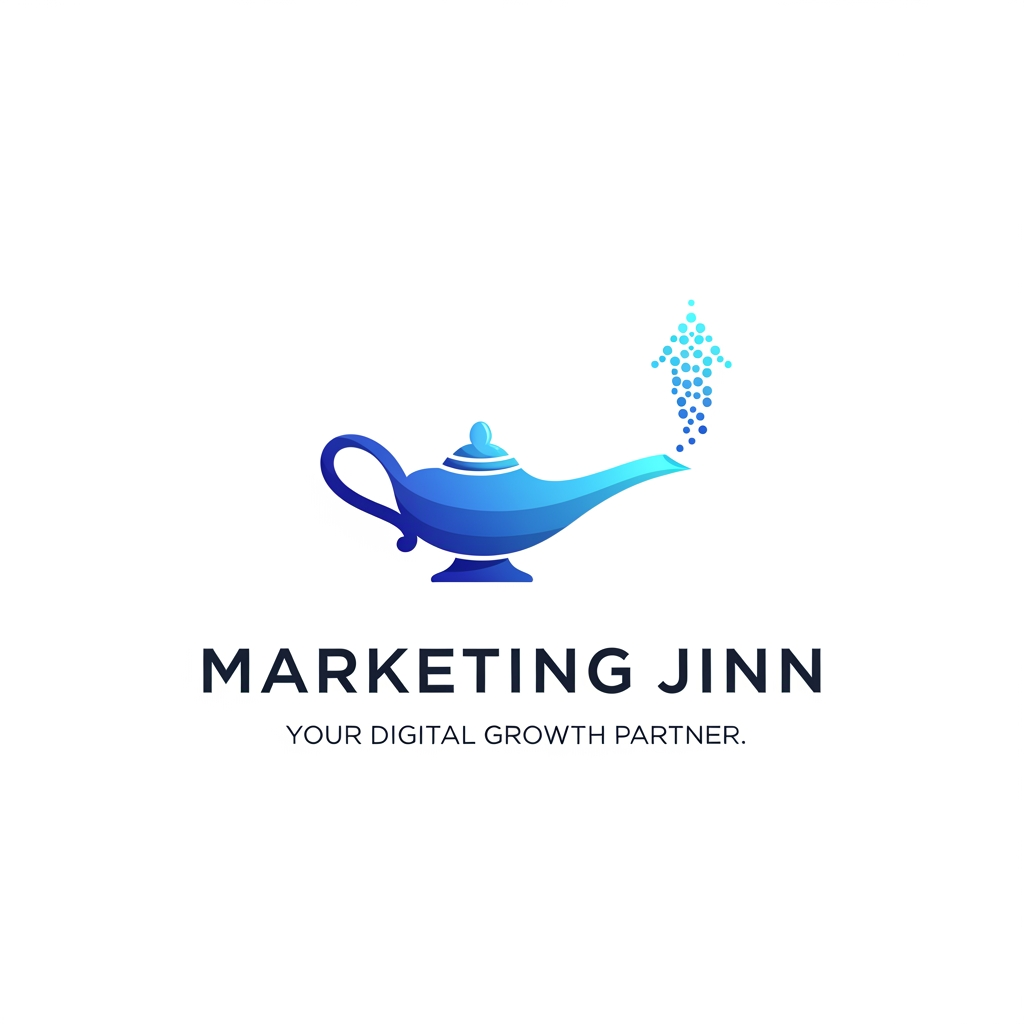AI Design for Create a logo for a digital marketing agency and name is "Marketing Jinn" and slogan "Your Digital Growth Partner." and in simple and prfessional way