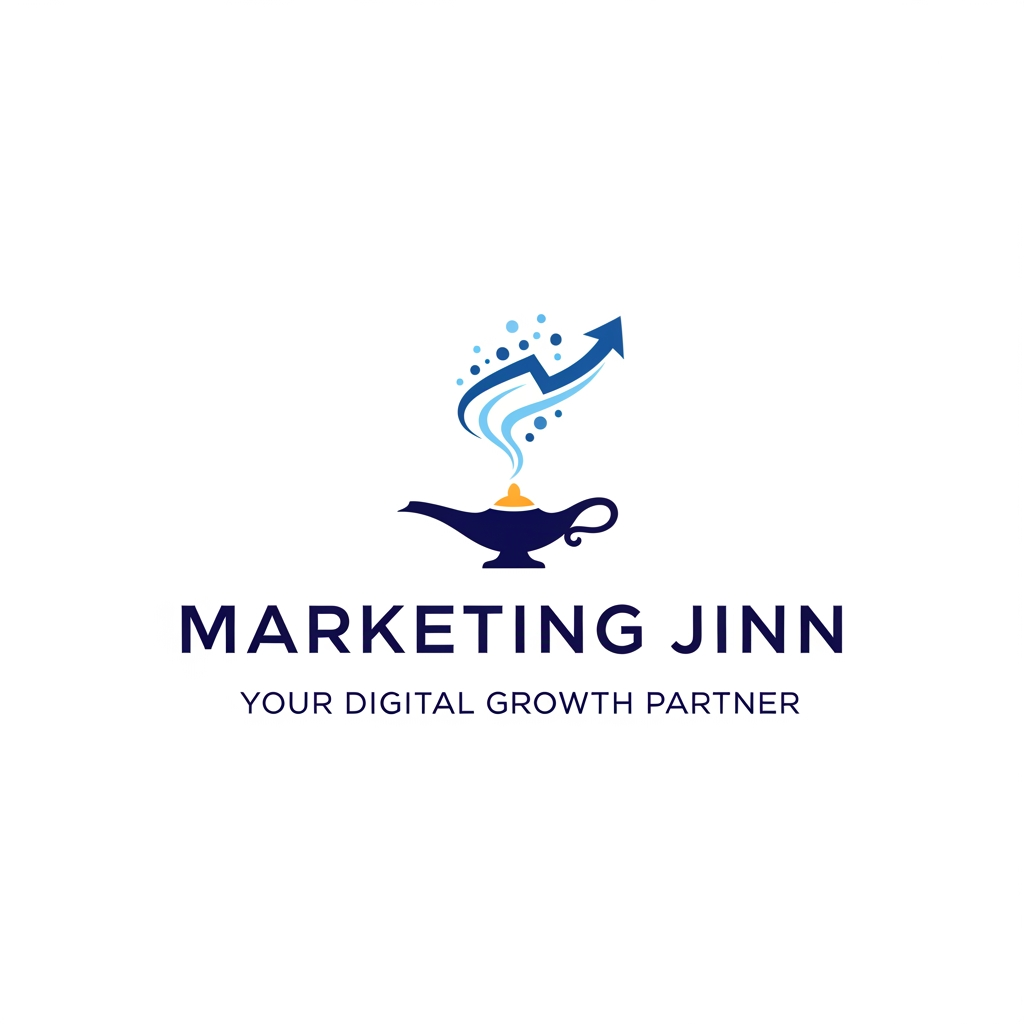 AI Design for Create a logo for a digital marketing agency and name is "Marketing Jinn" and slogan "Your Digital Growth Partner." and in simple and prfessional way