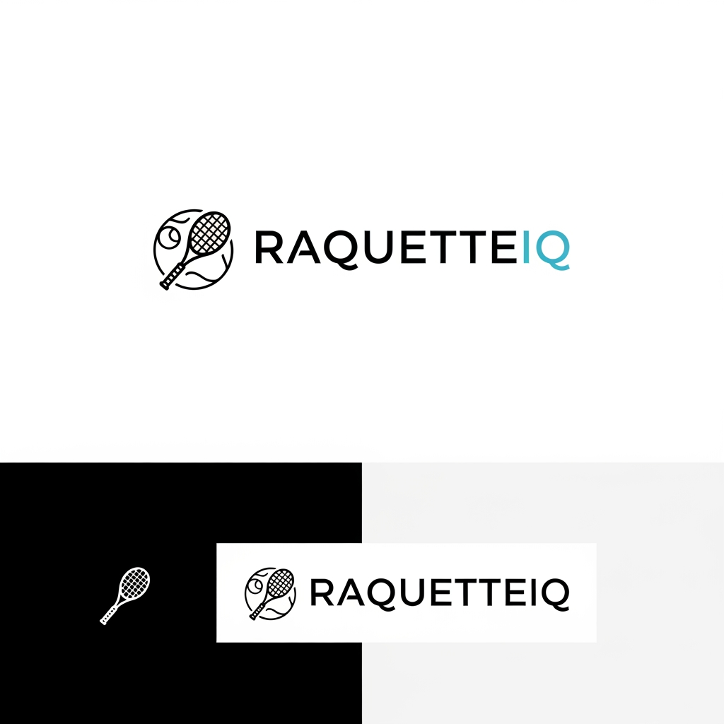 AI Design for Design a minimalist logo for RaquetteIQ, a tennis and racket-sports coaching & education brand based in İzmir. The brand voice is analytical, precise, and editorial — like a technical knowledge base, not a sporty or playful club. Restraint over energy.
Concept direction A clean combination mark (icon + wordmark) that also works as wordmark-only. If using an icon, reference racket sports through abstract geometry rather than literal objects — e.g. the arc of a ball's trajectory/bounce, a minimal court or net line structure, or the grid of a string bed abstracted to a few precise lines. Geometry should feel measured and intentional (suggesting analysis). Avoid: cartoon rackets, tennis balls, victory fists, brains, circuit boards, lightbulbs, or any literal "smart/AI" cliché.
Typography Modern geometric/grotesque sans-serif, harmonizing with Public Sans. Set "Raquette" in a medium-to-semibold weight; render "IQ" as the brand signal — same family, but distinguished by the accent color and/or heavier weight (optionally slightly raised). Tight, confident letter-spacing.
Color palette (max 2–3, flat — no gradients, no shadows)
Primary: charcoal ink #1c1917
Accent: deep teal #0f4c45 (used on "IQ" and/or the icon)
Neutral: warm off-white #faf9f7 / light gray for contrast (Optional alternative accent to explore in one variant: muted gold #C9A84C.)
Style Flat, vector, crisp. Must read clearly at favicon size (16–32px) and as a social avatar. Must work on both light and dark backgrounds. Generous, consistent clear space around the mark.
Deliverables (vector/SVG + transparent PNG)
Horizontal lockup (icon left, wordmark right)
Stacked lockup (icon above wordmark)
Icon/monogram only (favicon + avatar) — consider an "R" or "IQ" monogram
Light-background (dark) version
Dark-background (light) version
Style:
Flat design, no gradients, no shadows. Should work on both white background and dark background. Should be legible at small sizes (favicon, social media avatar).
Output:
Provide multiple variations:
Full horizontal lockup (icon left, wordmark right)
Stacked lockup (icon above wordmark)
Icon only (for favicon/avatar use)
Light version (dark background)
Dark version (white background)"