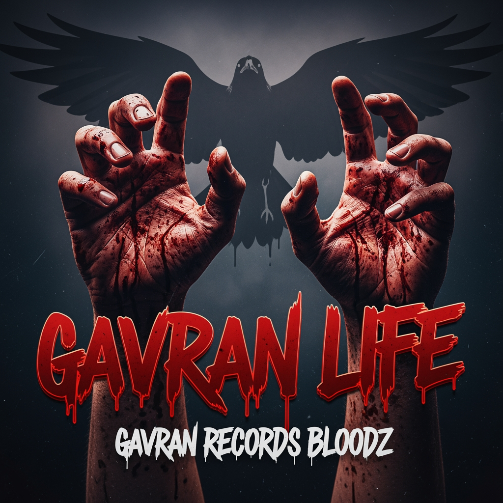 AI Design for song thumbnail Gavran Life,bz gavran records bloodz hands