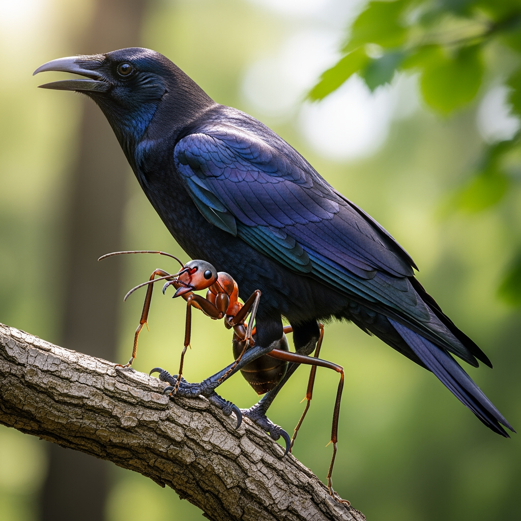 AI Design for crow with legs of ant
