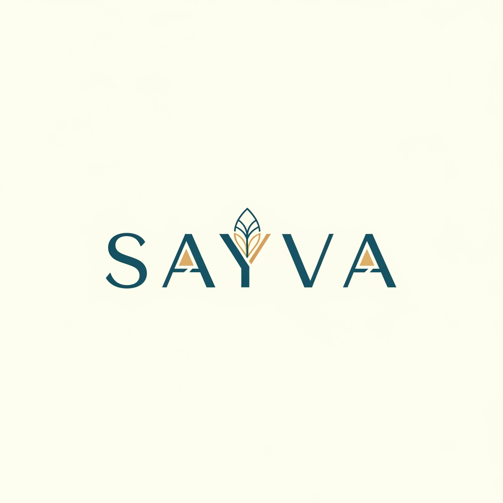 AI Design for generate me a loho in which a very small amount of South Asian motif - it should be very very subtle We don’t need a rainbow of colors. Professional, modern, so it pops. Font should be super easy to read when it’s tiny as well as large We also don’t need the word “teens” in the logo. Just "SAYVA". gENERATE ME A CLEAN LOGO ACC TO CLIENT INSTRUCTIONS