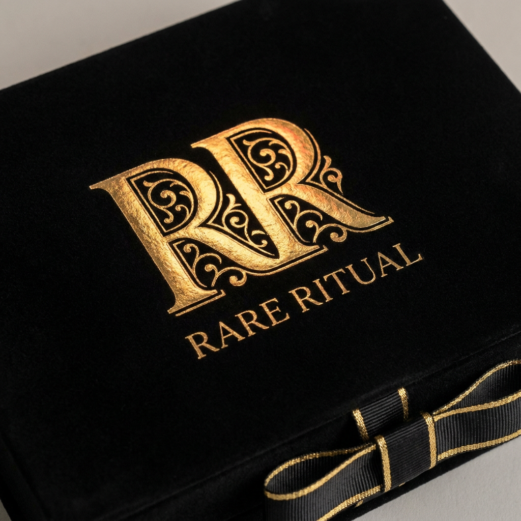 AI Design for Monogram “RR”
Concept: Create an elegant monogram using the two Rs from RARE RITUAL.
Ideas:
* Interlocking Rs forming a decorative pattern
* Rs creating the silhouette of a house
* One R mirrored to create symmetry
* Gold foil effect on black packaging
Feeling: Luxury, premium gifting, high-end décor.
References: Louis Vuitton, Chanel, YSL monograms.